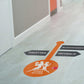 Fußbodenaufkleber - verschleißfester Aufkleber für flache Böden