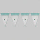 Wimpelkette -Dreieckige Fähnchen die verbunden sind mit einer starken Wimpelkette